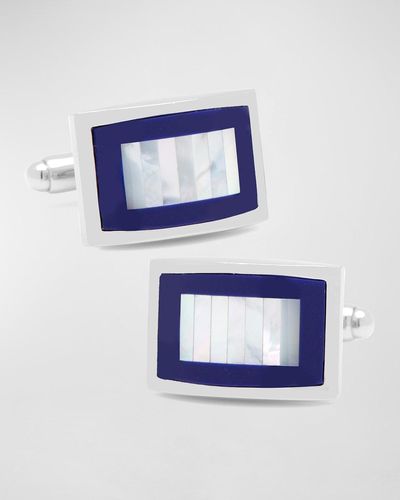 Cufflinks Inc. Mother-Of-Pearl And Lapis Key Cufflinks - Blue