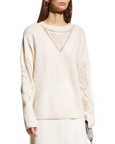 Kobi Halperin Tabitha Wool-Cashmere Pointelle Sweater - White