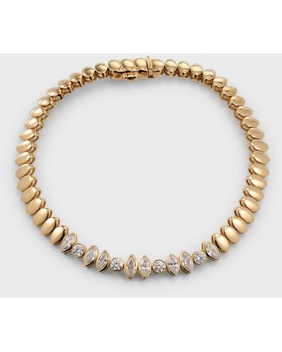 Kastel Jewelry 14k Yellow Gold Chemin Marquise Diamond Bracelet - Metallic