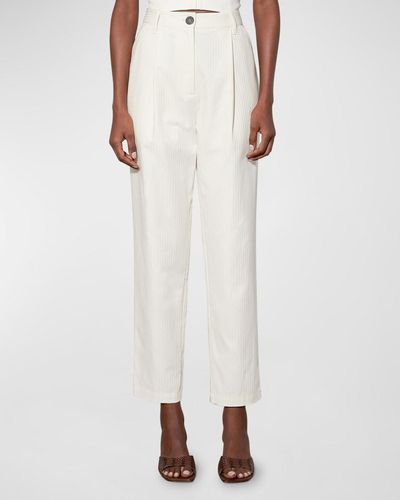 Mara Hoffman Dita High-waist Tapered Cotton-blend Pants - White