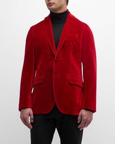 Etro Velvet Tuxedo Jacket - Red