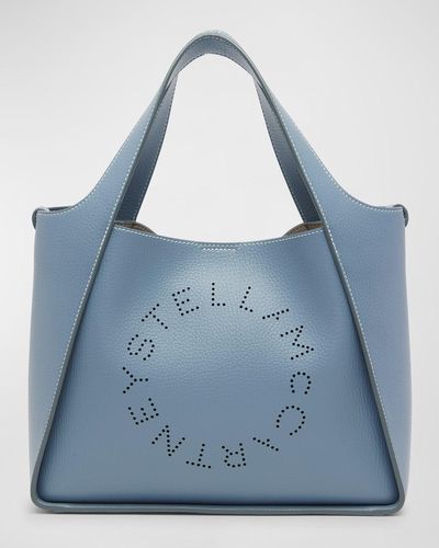 Stella McCartney Perforated Logo Faux-leather Crossbody Bag - Blue
