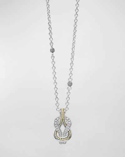 Lagos Newport 18k Gold Diamond Rope Pendant Necklace - White