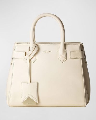 Serapian Meline Leather Top-handle Bag - Natural