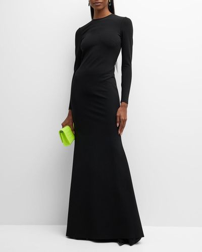 Balenciaga Long-sleeve Maxi Mermaid Gown - Black