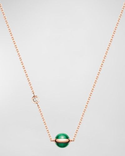 Piaget 18k Possession Malachite Pendant Necklace - White
