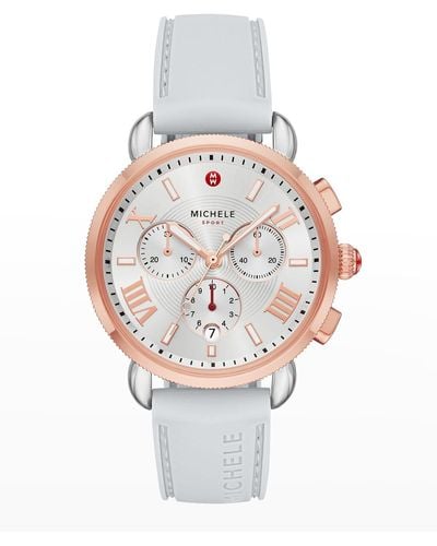 Michele Sporty Sail Two-Tone Watch - White