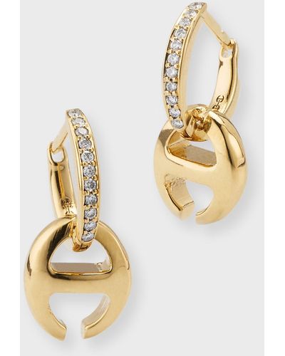 Hoorsenbuhs 18k Yellow Gold Klasp Earrings With Diamonds - Metallic