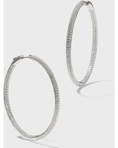 Anita Ko 18k White Gold Large Diamond Hoop Earrings