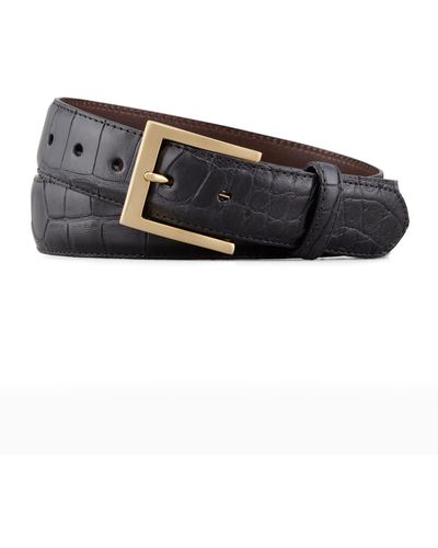 W. Kleinberg Matte Alligator Belt - Black