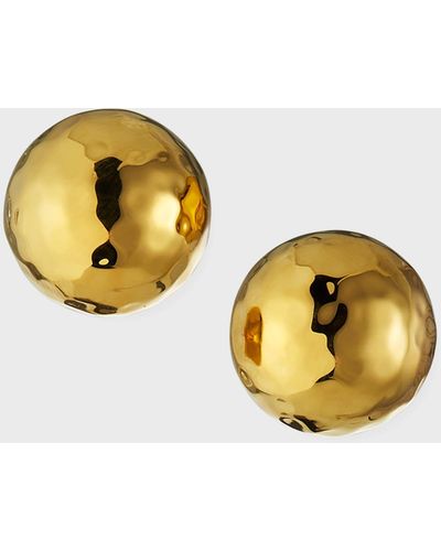 Nest Hammered Dome Stud Earrings - Metallic