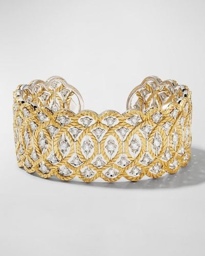 Buccellati Two-tone Gold Diamond "etoilee" Bracelet - Metallic