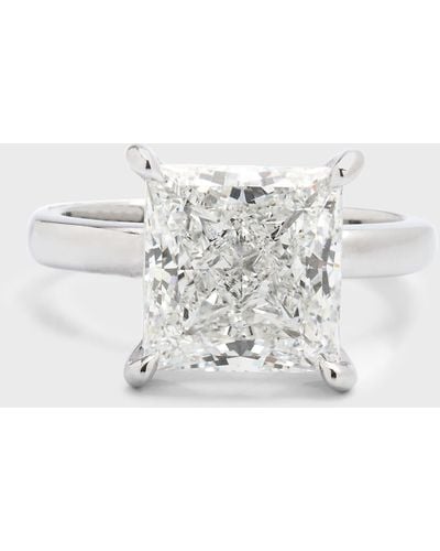 Neiman Marcus Lab Grown Diamond Platinum Princess-Cut Solitaire Ring - Gray