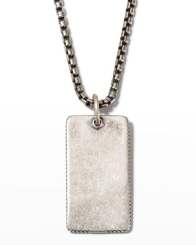 Kendra Scott Sterling Silver Dog Tag Necklace - White