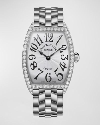 Franck Muller Ladies Curvex Stainless Steel Diamond Watch - Gray