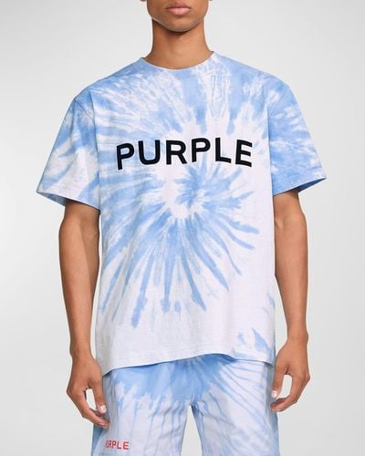 Purple Heavy Jersey Tie-Dye T-Shirt - Blue