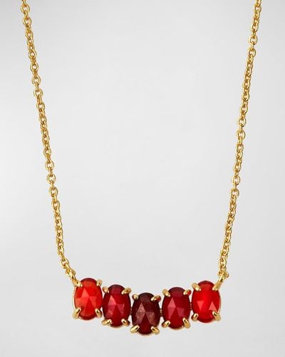 Tai Birthstone Pendant Necklace - Red