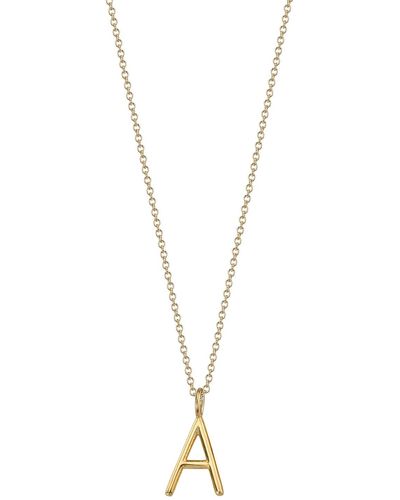 Sarah Chloe Andi 14K Initial Pendant Necklace - Metallic