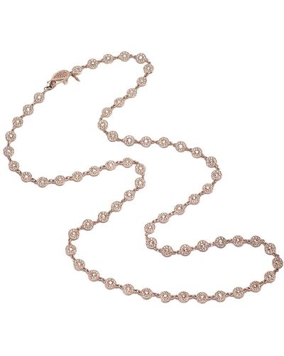Coomi Eternity 18k Rose Gold Long Opera Diamond Necklace - White
