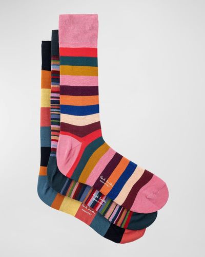 Paul Smith 3-Pack Bright Star Socks - Red