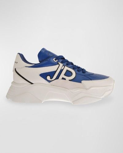 John Richmond Chunky Monogram Low-Top Sneakers - Blue