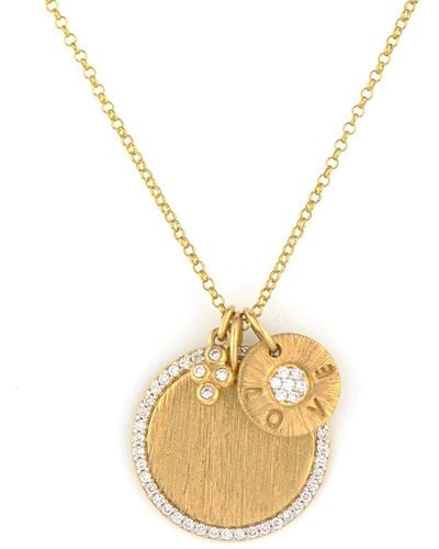Jude Frances Provence 18k Yellow Gold Diamond 3-charm Necklace - Metallic