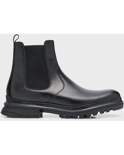 Aquatalia Enrico Weatherproof Leather Chelsea Boots - Black