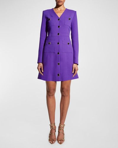 AS by DF Simone Wool Mini Dress - Purple