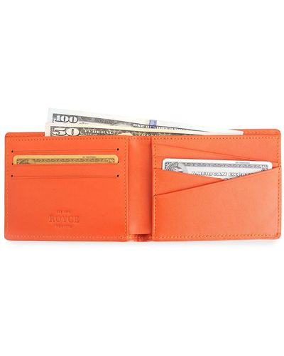 ROYCE New York Rfid Blocking Bifold Wallet, Personalized - Orange