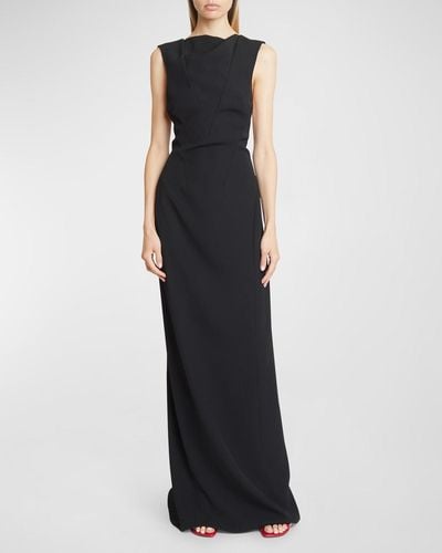 Givenchy High-Neck Backless Column Gown - Black