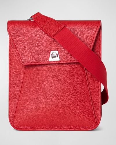 Akris Anouk Small Leather Messenger Bag - Red