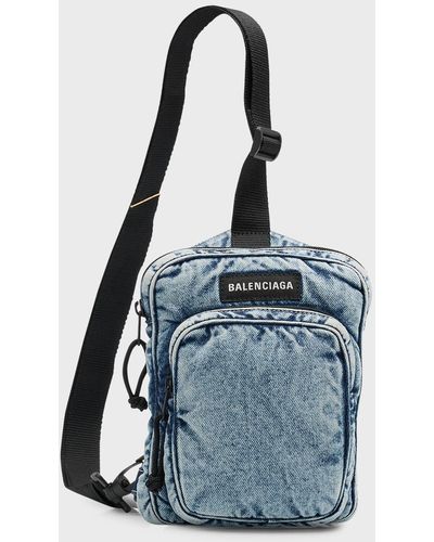 Balenciaga Explorer Crossbody Messenger Bag - Blue