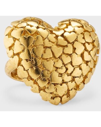 Oscar de la Renta Heart Cluster Statement Ring - Metallic