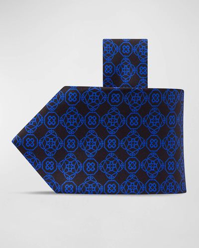 Stefano Ricci Medallion Jacquard Silk Tie - Blue