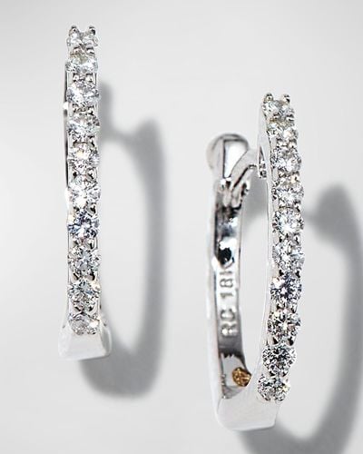Roberto Coin Pave Diamond Horseshoe Earrings - White