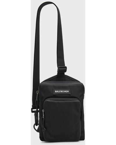 Balenciaga Downtown Leather Messenger Bag - Black