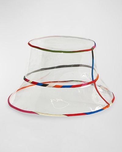 Emilio Pucci Transparent Bucket Hat With Silk Trim - Natural