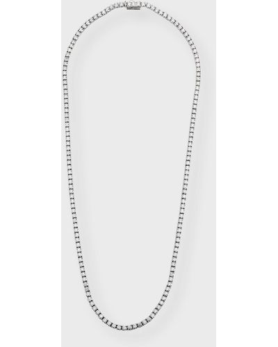Neiman Marcus 18k White Gold Diamond Tennis Necklace, 11.78tcw