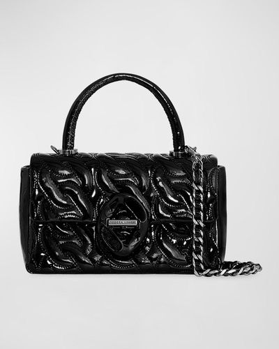 Rebecca Minkoff Chain Quilted Leather Top-Handle Bag - Black