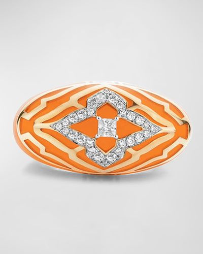 Farah Khan Atelier 18k Yellow Gold Flush Orange Mumbai Vivacious Ring, Size 7