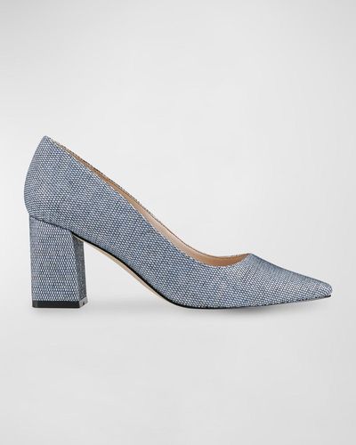 Marc Fisher Fabric Block-heel Pumps - Blue