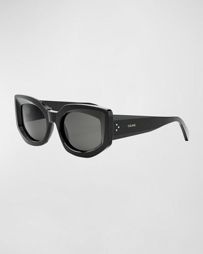 Celine Bold 3 Dots Acetate Butterfly Sunglasses - Black