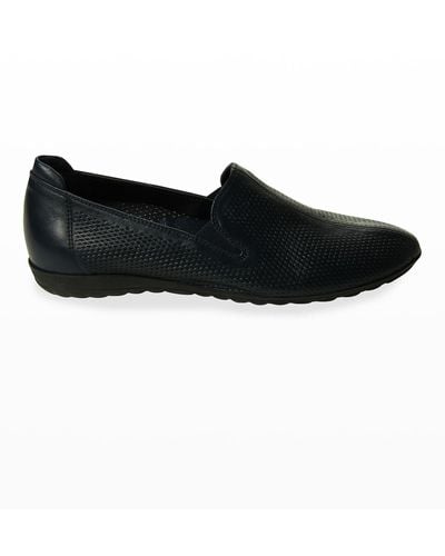 Sesto Meucci Brilla Perforated Leather Loafers - Black
