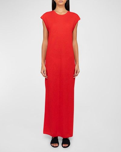 Leset James Merino Wool Maxi Dress - Red