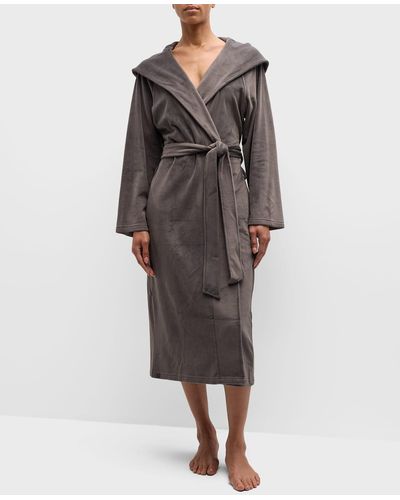Barefoot Dreams Luxechic Hooded Wrap Robe - Gray