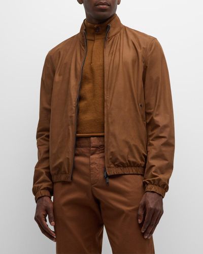 Zegna Reversible Leather Jacket - Brown