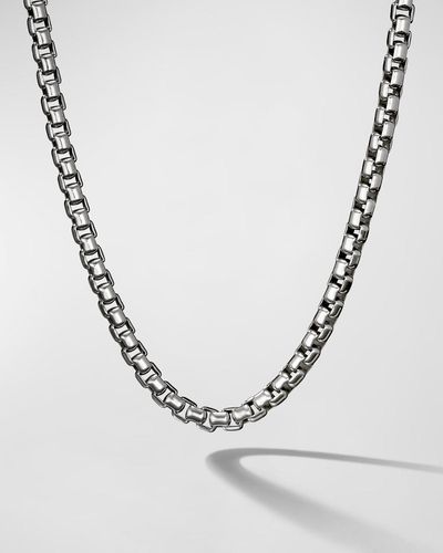 David Yurman Box Chain Necklace In Silver, 5.2mm, 20"l - Metallic