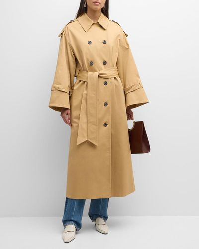 By Malene Birger Alanis Double-Breasted Cotton Twill Trench Coat - Multicolor