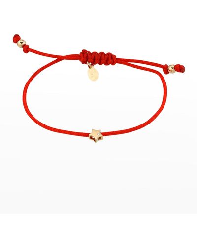 Zoe Lev 14k Gold Star Fortune Bracelet - Red