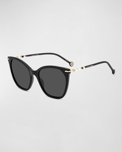 Carolina Herrera Multi-Color Acetate Cat-Eye Sunglasses - Brown